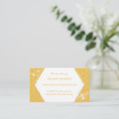 Honey Bee Golden Yellow Custom Website Card Informatiekaartje (Staand voorkant)