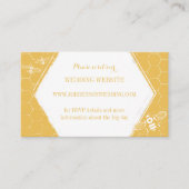 Honey Bee Golden Yellow Custom Website Card Informatiekaartje (Voorkant)