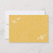 Honey Bee Golden Yellow Pattern RSVP Card Kaartje (Achterkant)