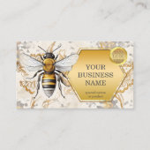Honey Bee Gouden Logo QR Code Visitekaartje (Voorkant)