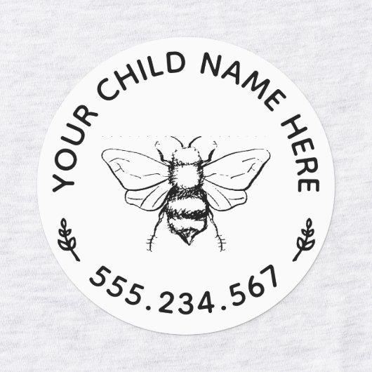  Honey Bee Graphic Custom Wasserij Kind Labels (Design 2)