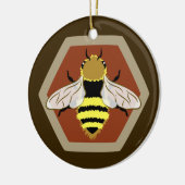 Honey Bee Graphic Keramisch Ornament (Links)
