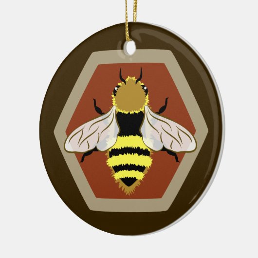 Honey Bee Graphic Keramisch Ornament (Links)