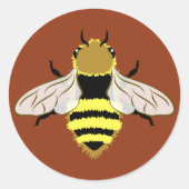 Honey Bee Graphic Ronde Sticker (Voorkant)