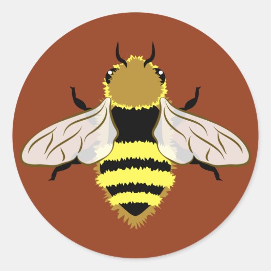 Honey Bee Graphic Ronde Sticker (Voorkant)
