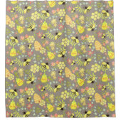 Honey Bee Grey Douchegordijn (Voorkant)