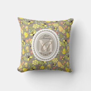 Honey Bee Grey Kussen