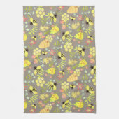 Honey Bee Grey Theedoek (Verticaal)