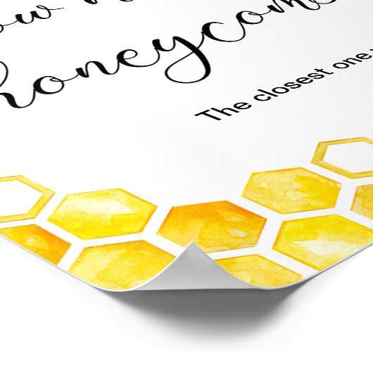Honey Bee Guess Hoeveel Honeycombs Game Poster (Hoek)