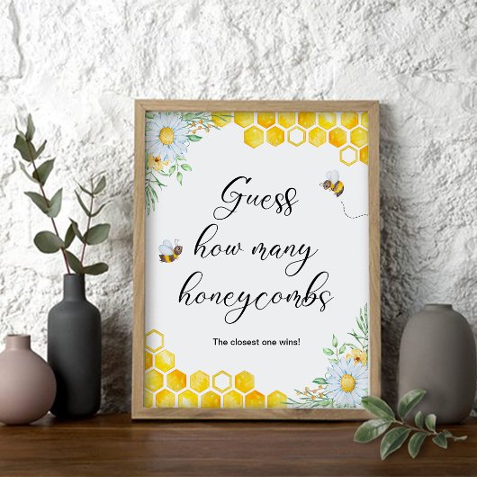 Honey Bee Guess Hoeveel Honeycombs Game Poster