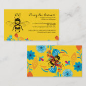 Honey Bee Hand getrokken Bloem geel Visitekaartje (Voorkant / Achterkant)
