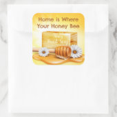 Honey Bee Hand Zeep Vierkante Sticker (Tas)