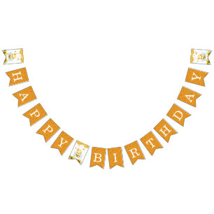 Honey Bee Happy Birthday Vlaggetjes
