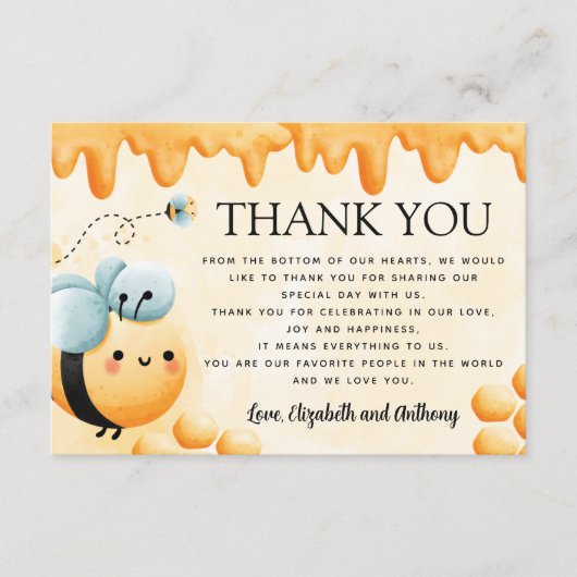 Honey Bee Hartelijk dank Informatiekaartje (Voorkant)