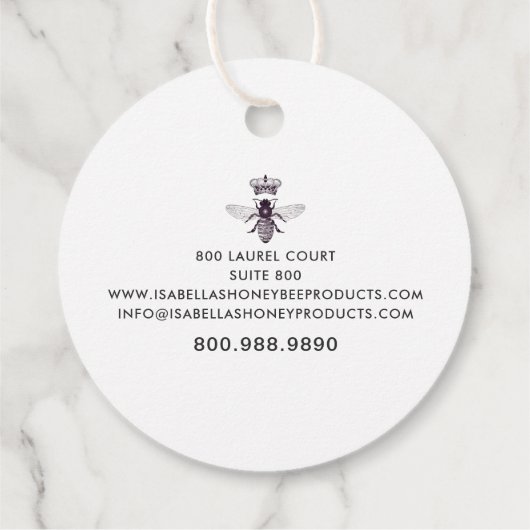 Honey Bee Heart Huidverzorging Faux Gold Folie Bedankjes Labels (Achterkant)