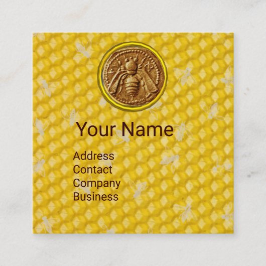 HONEY BEE HIV, BEEKEEPER, BEEKEEPER, APIARIST VIERKANTE VISITEKAARTJE (Voorkant)