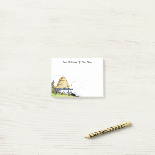  Honey Bee Hive Custom Script Stickies Post-it® Notes (Op bureau)