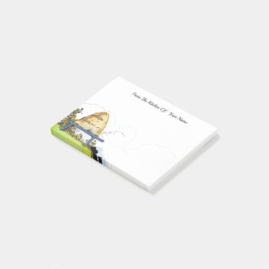  Honey Bee Hive Custom Script Stickies Post-it® Notes (Schuin)