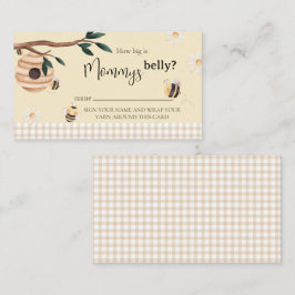 Honey Bee Hoe groot is mama's Baby shower Informatiekaartje