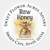 Honey Bee Honey Appiary Business Bottle Label (Voorkant)