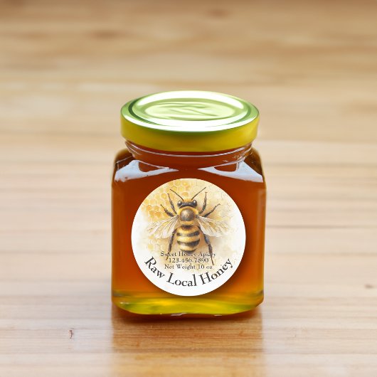 Honey Bee Honey Appiary Business Bottle Label