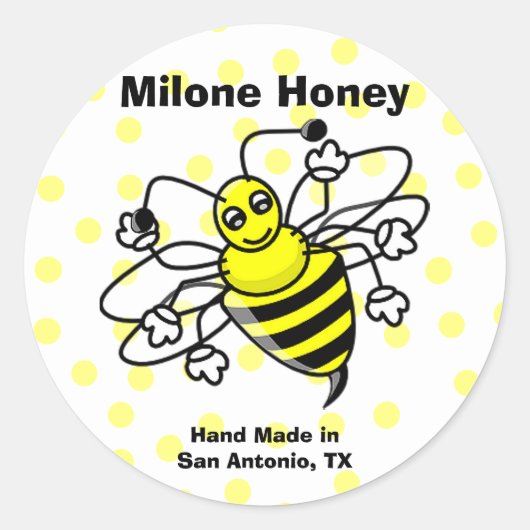 Honey Bee Honey Label Sticker (Voorkant)