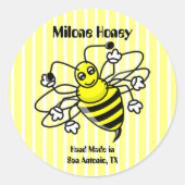 Honey Bee Honey Label Sticker (Voorkant)