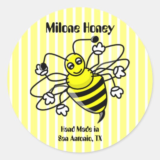 Honey Bee Honey Label Sticker (Voorkant)