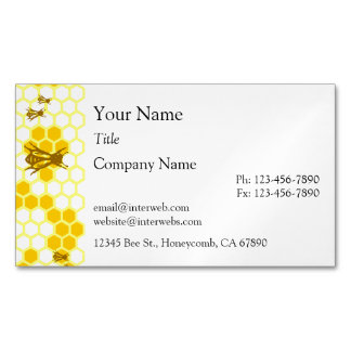 Honey Bee Honeycomb Aangepaste Visitekaartjes Magnetisch Visitekaartje
