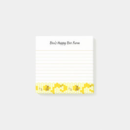 Honey Bee Honeycomb Bewerkbare Optionele voering Post-it® Notes