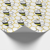 Honey Bee Honeycomb Black Yellow White Pattern Cadeaupapier (Hoek)