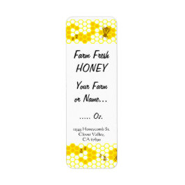 Honey Bee Honeycomb Custom 0.75" x 2.25" label
