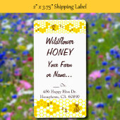 Honey Bee Honeycomb Custom 2" x 3.75" Label
