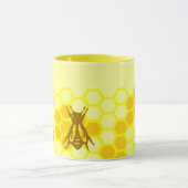 Honey Bee Honeycomb Custom Coffee Cup Mok (Midden)