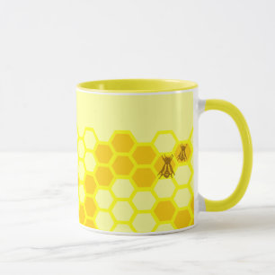 Honey Bee Honeycomb Custom Coffee Cup Mok