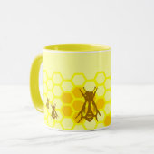 Honey Bee Honeycomb Custom Coffee Cup Mok (Voorkant links)