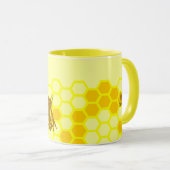 Honey Bee Honeycomb Custom Coffee Cup Mok (Voorkant rechts)