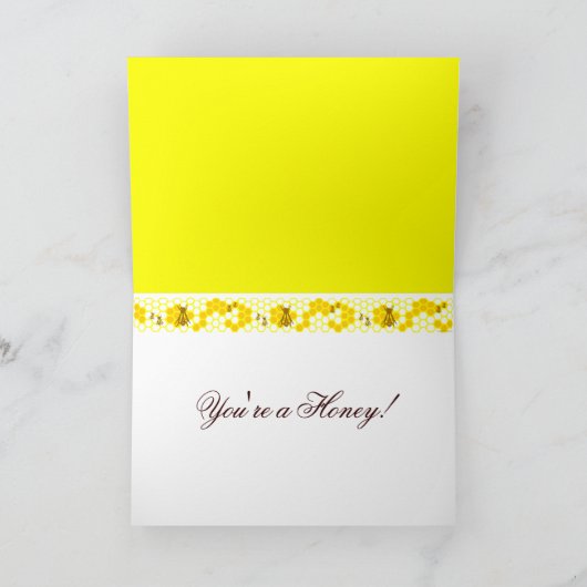 Honey Bee Honeycomb Custom Kaart (Binnen)