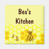 Honey Bee Honeycomb Custom Magnet (Voorkant)