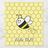 Honey Bee Honeycomb Drawing Personalized Wijn Etiket (Enkel label)