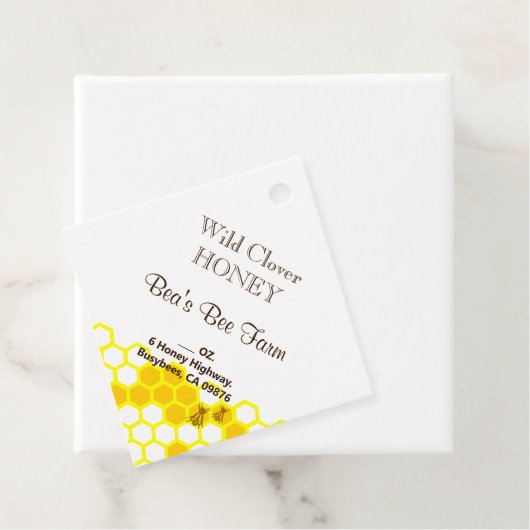 Honey Bee Honeycomb Pattern Custom Product Labels (In situ)