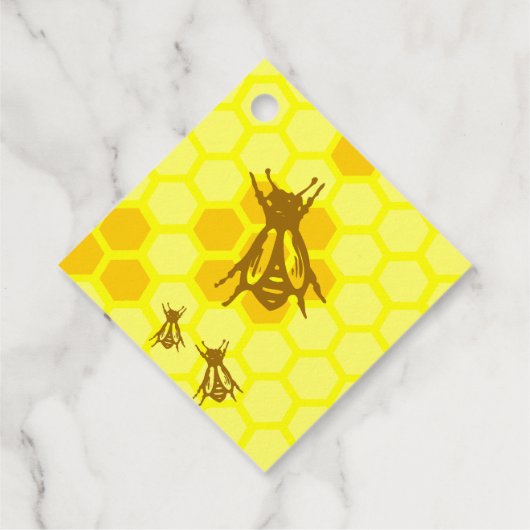 Honey Bee Honeycomb Pattern Custom Product Labels (Achterkant)