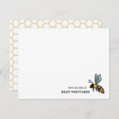 Honey Bee Honeycomb Van het Bureau van Notitiekaartje (Voorkant / Achterkant)