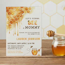 Honey Bee Honeycomb Watercolor Baby Shower Kaart