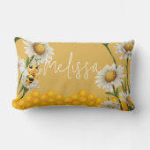 Honey Bee Honeycomb White Daisy Personaliseren Kussen (Voorkant)