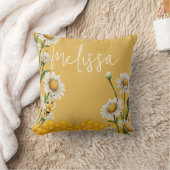 Honey Bee Honeycomb White Daisy Personaliseren Kussen (Deken)