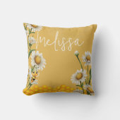 Honey Bee Honeycomb White Daisy Personaliseren Kussen (Voorkant)