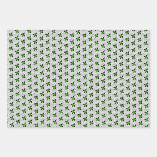 Honey Bee Honeycomb Wrapping Papier Set van 3 Inpakpapier Vel (Voorkant 2)