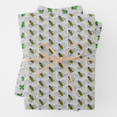 Honey Bee Honeycomb Wrapping Papier Set van 3 Inpakpapier Vel (In situ)