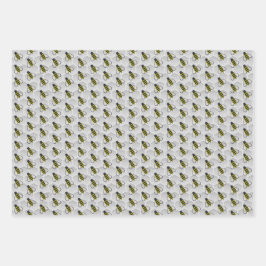 Honey Bee Honeycomb Wrapping Papier Set van 3 Inpakpapier Vel